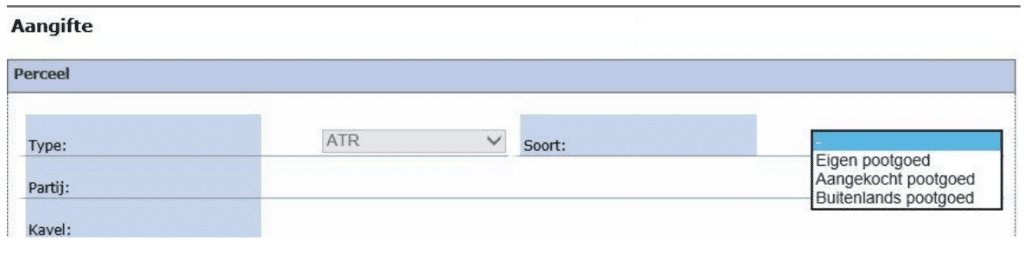 Aangifte Keuzes Bij Soort Afbeelding